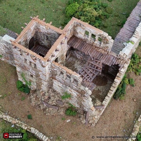 Tabletop Terrain Ruins Ruined King's Quarters - Country & King - Fantasy Historical Ruins