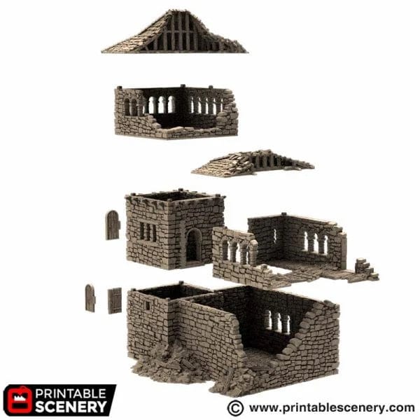 Tabletop Terrain Ruins Ruined King's Quarters - Country & King - Fantasy Historical Ruins