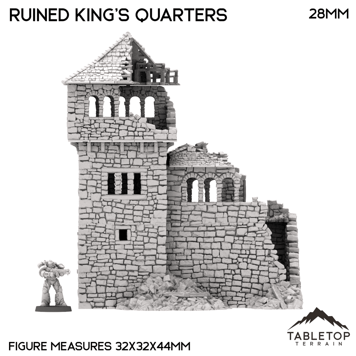 Tabletop Terrain Ruins Ruined King's Quarters - Country & King - Fantasy Historical Ruins