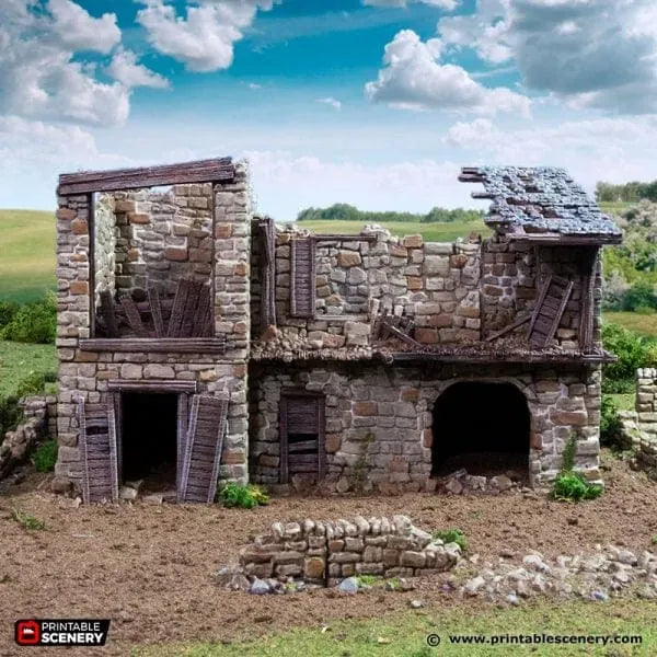 Tabletop Terrain Ruins Ruined King Stables - Country & King - Fantasy Historical Ruins