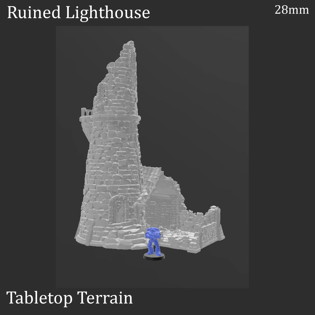 Tabletop Terrain Ruins Ruined Lighthouse - Fantasy Ruins