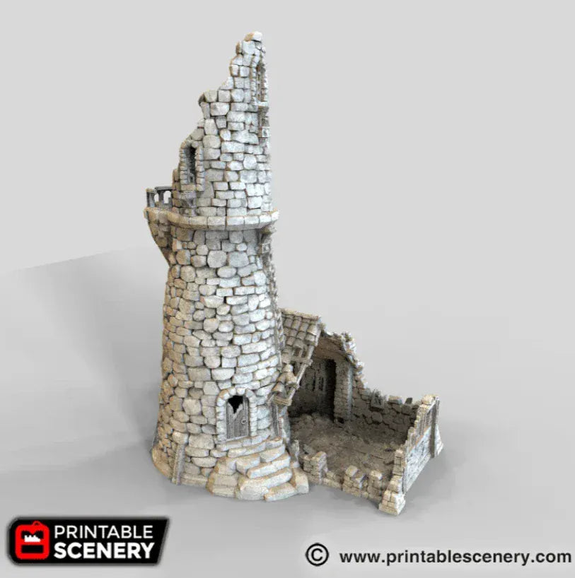 Tabletop Terrain Ruins Ruined Lighthouse - Fantasy Ruins