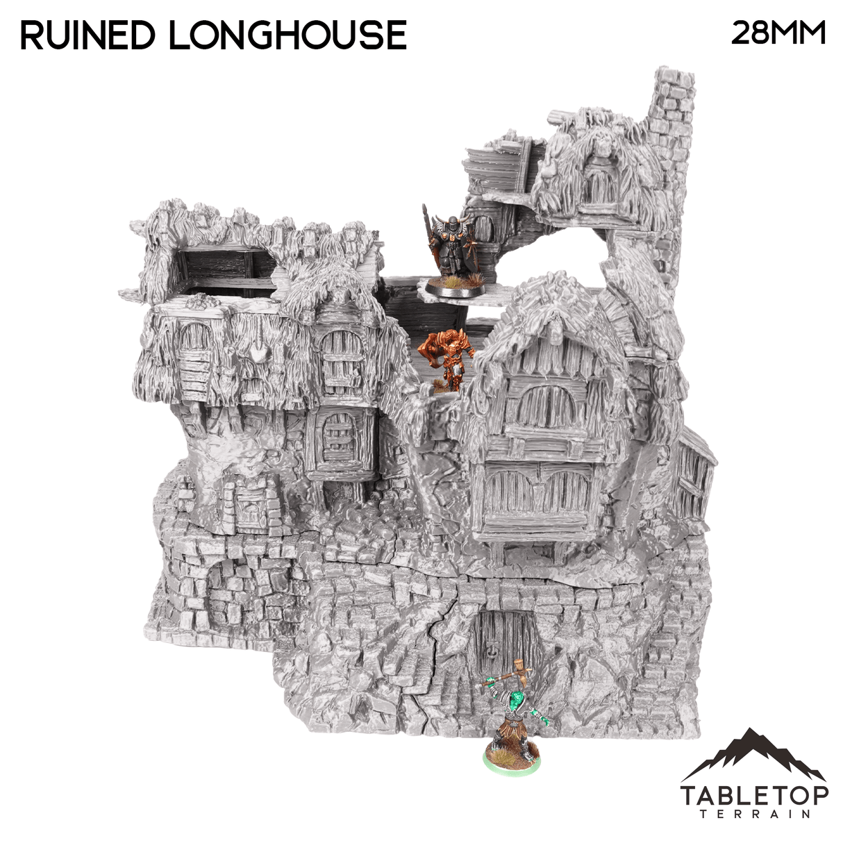 Tabletop Terrain Ruins Ruined Longhouse - Hagglethorn Hollow - Fantasy Ruins
