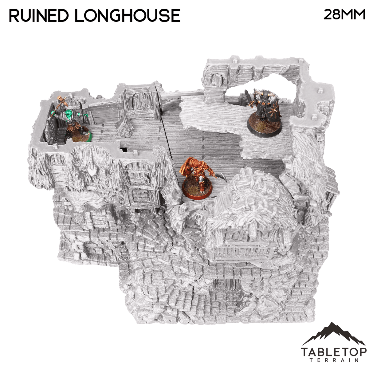 Tabletop Terrain Ruins Ruined Longhouse - Hagglethorn Hollow - Fantasy Ruins