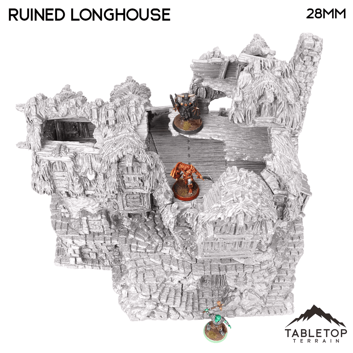 Tabletop Terrain Ruins Ruined Longhouse - Hagglethorn Hollow - Fantasy Ruins