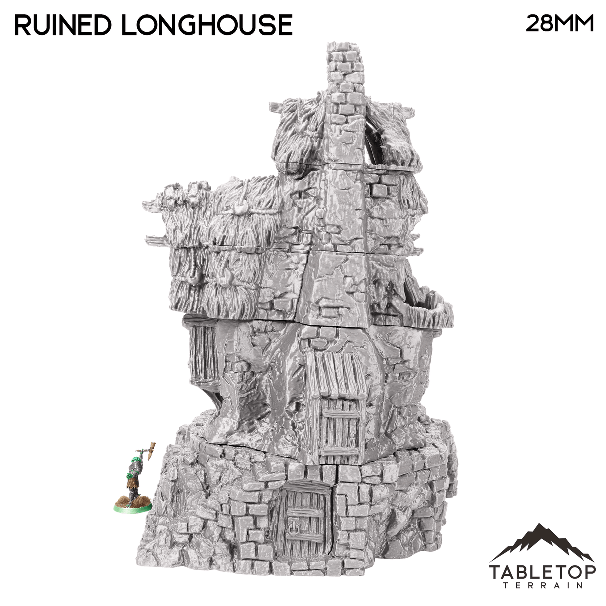 Tabletop Terrain Ruins Ruined Longhouse - Hagglethorn Hollow - Fantasy Ruins
