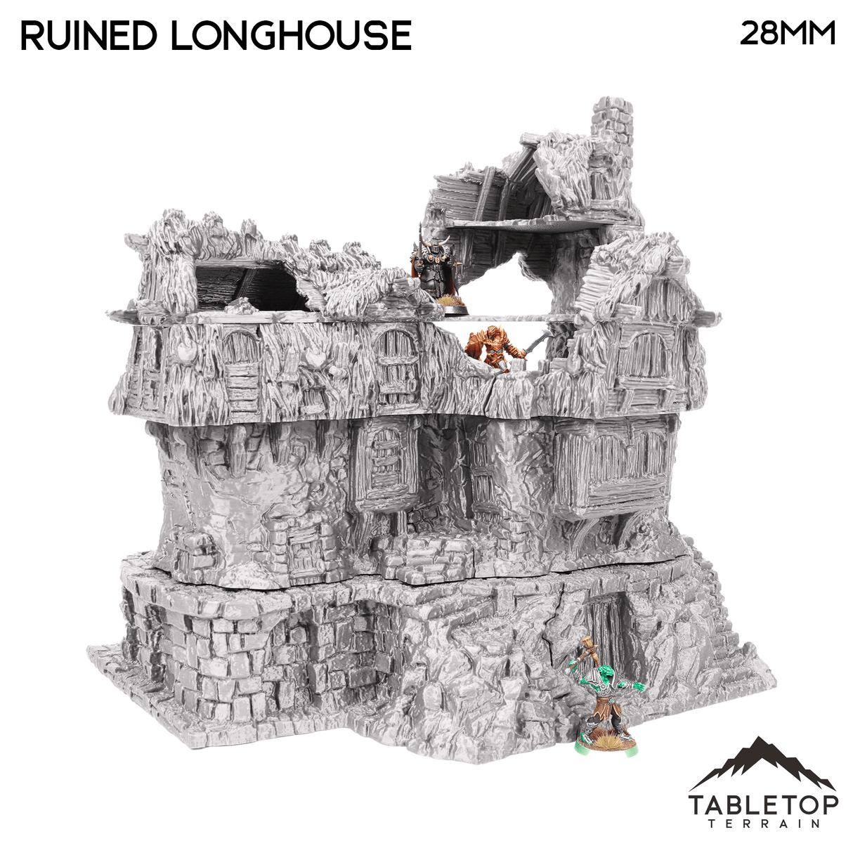 Tabletop Terrain Ruins Ruined Longhouse - Hagglethorn Hollow - Fantasy Ruins