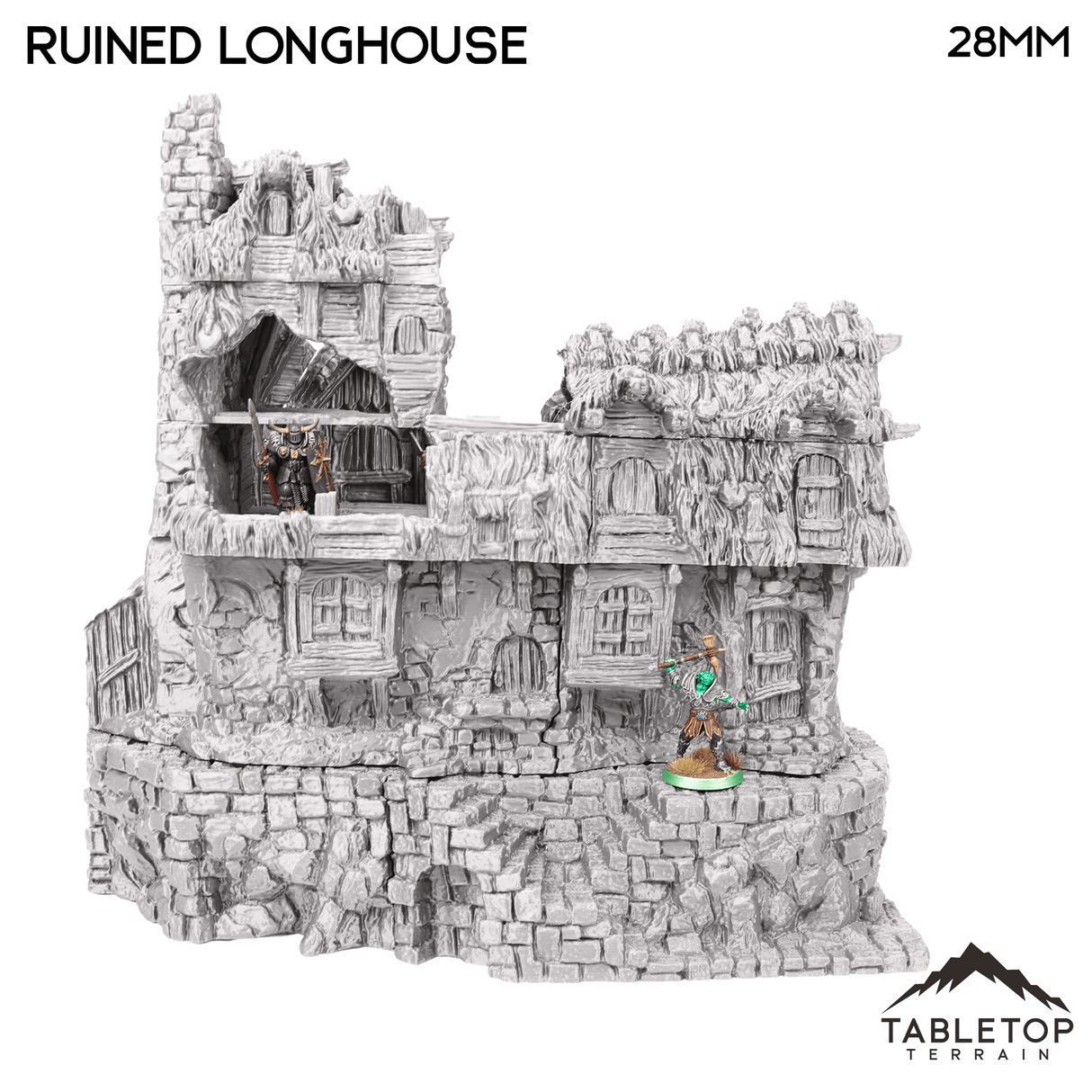 Tabletop Terrain Ruins Ruined Longhouse - Hagglethorn Hollow - Fantasy Ruins