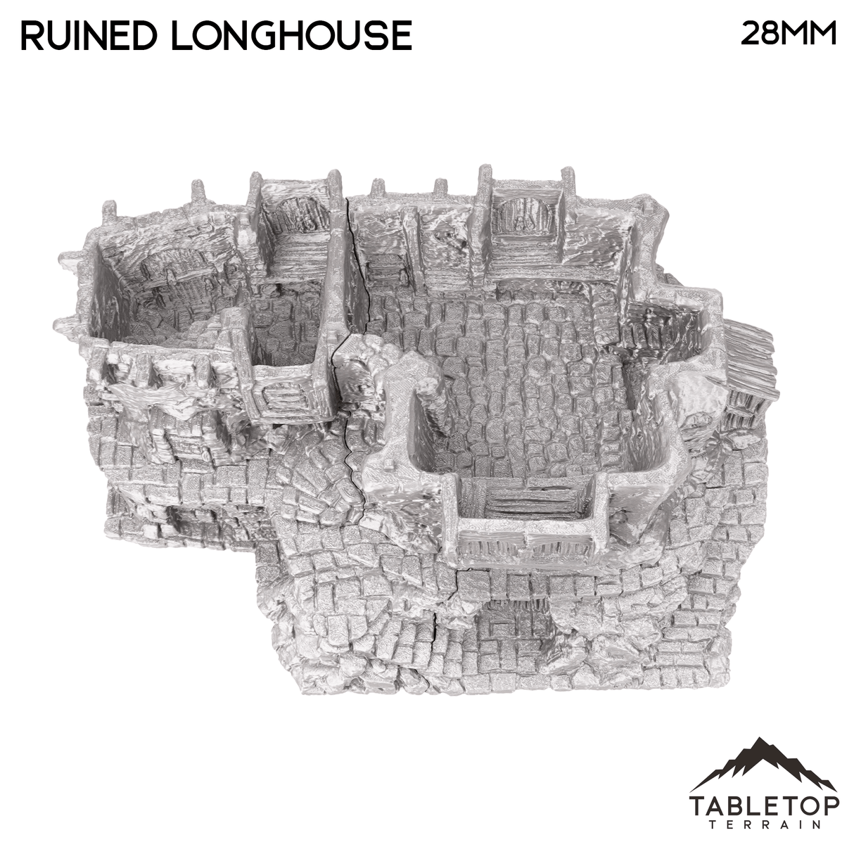 Tabletop Terrain Ruins Ruined Longhouse - Hagglethorn Hollow - Fantasy Ruins