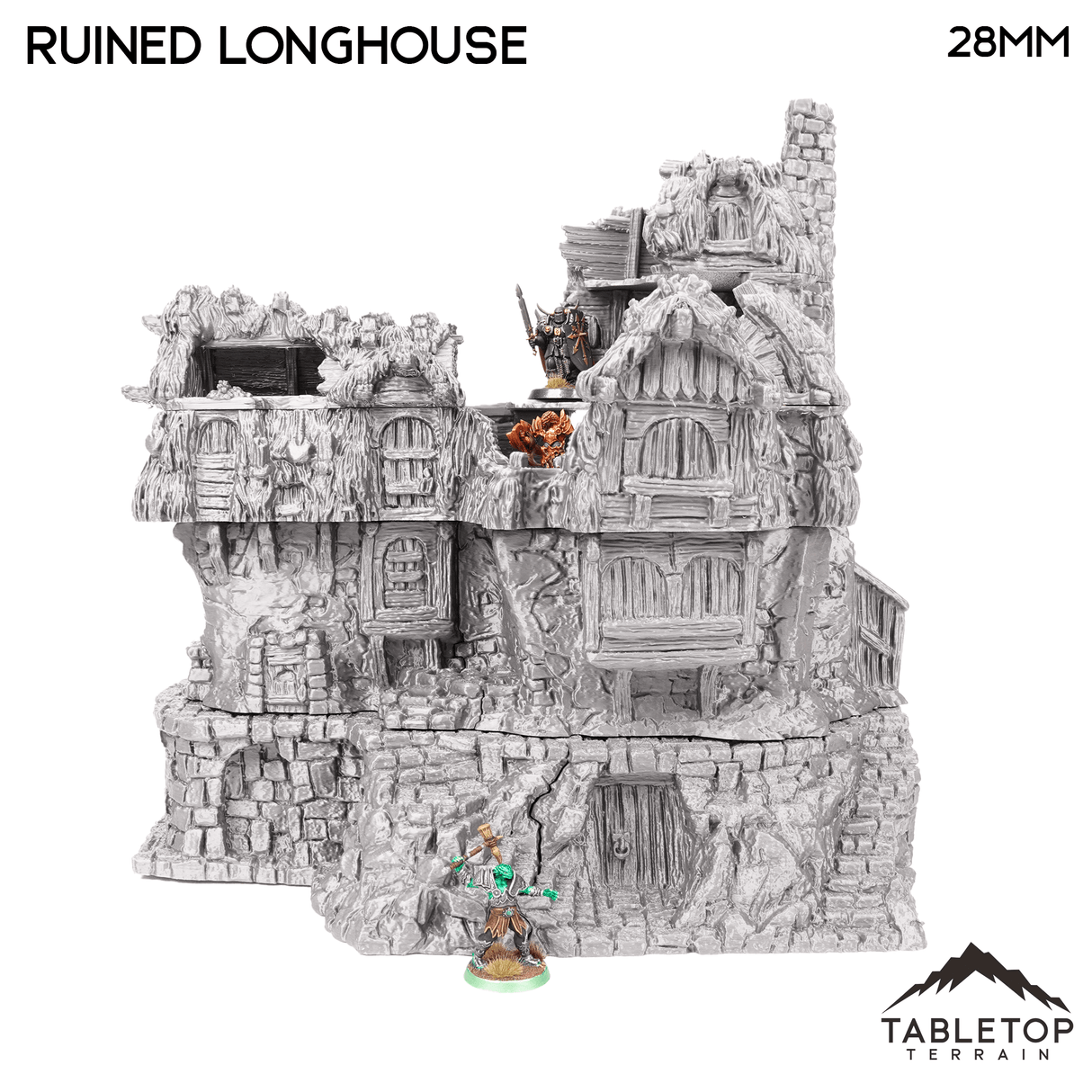Tabletop Terrain Ruins Ruined Longhouse - Hagglethorn Hollow - Fantasy Ruins