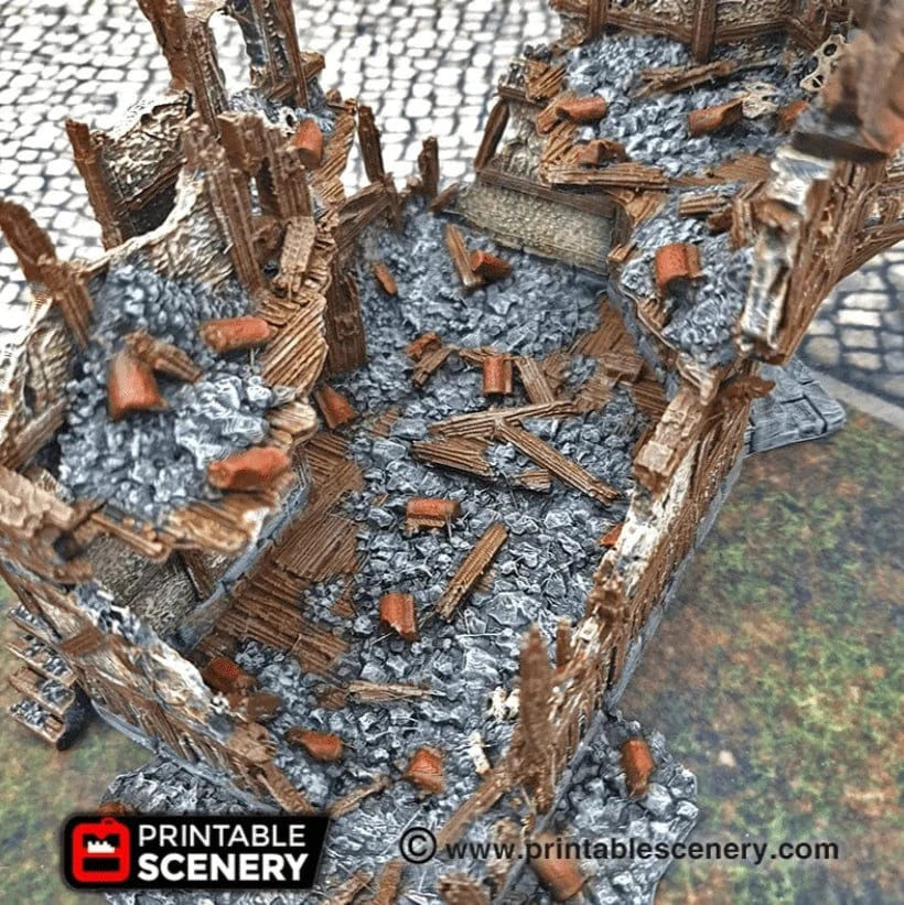 Tabletop Terrain Ruins Ruined Merchants & Markets - Fantasy Ruins