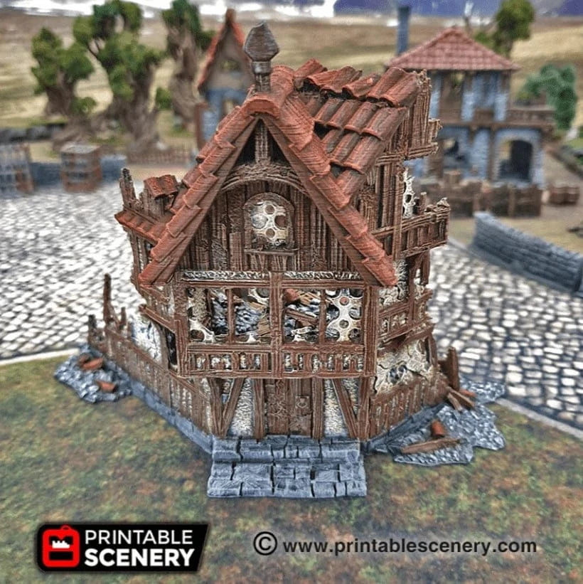 Tabletop Terrain Ruins Ruined Merchants & Markets - Fantasy Ruins