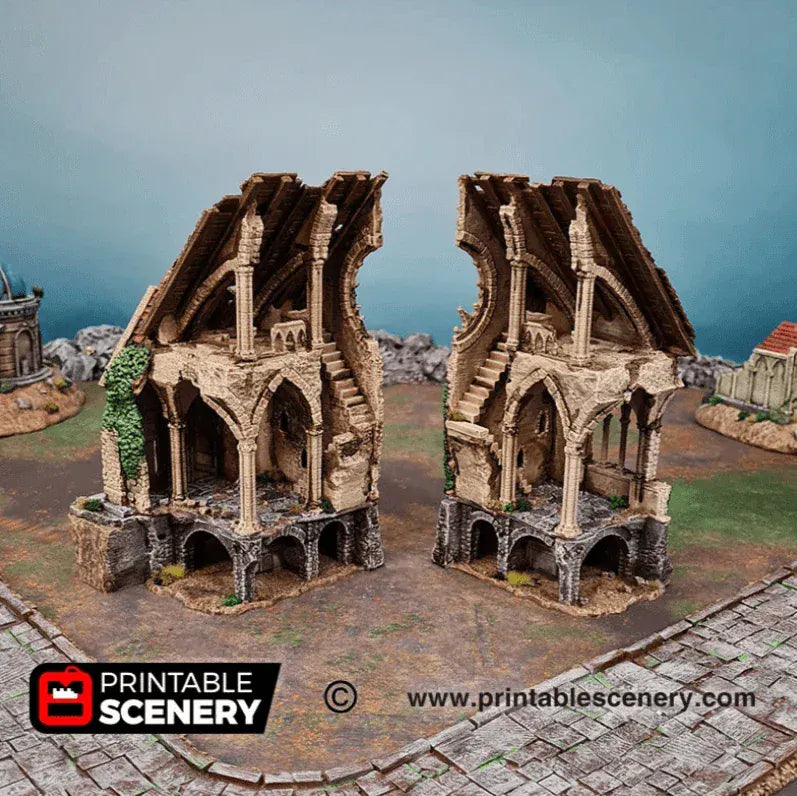 Tabletop Terrain Ruins Ruined Nave and Chancel - Fantasy Ruins