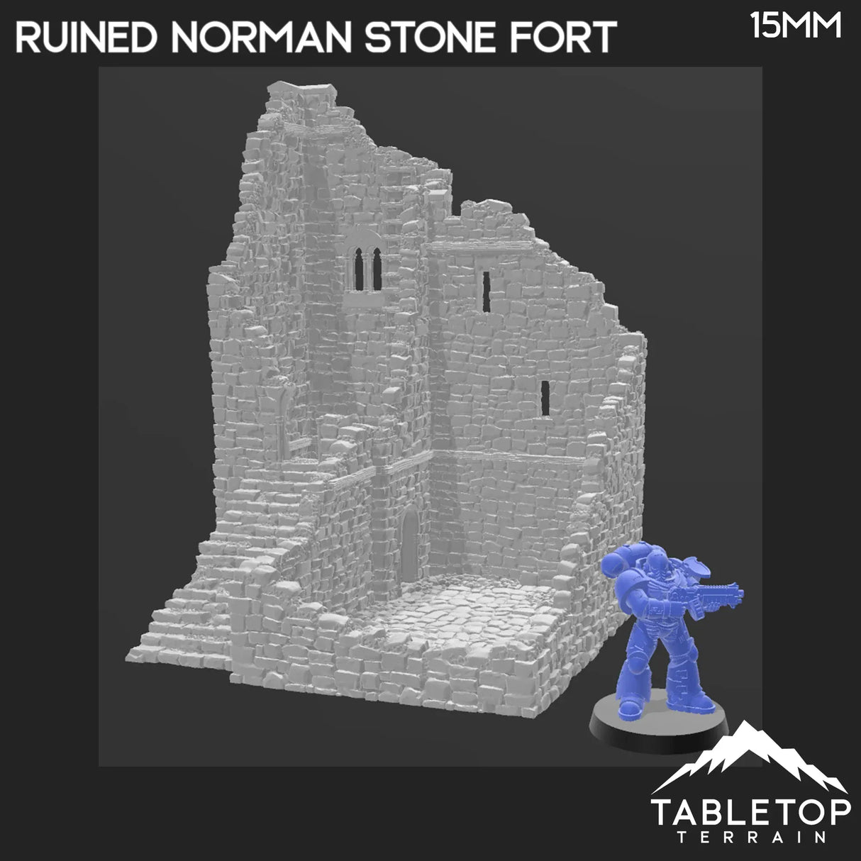 Tabletop Terrain Ruins Ruined Norman Stone Fort - Country & King - Fantasy Historical Ruins
