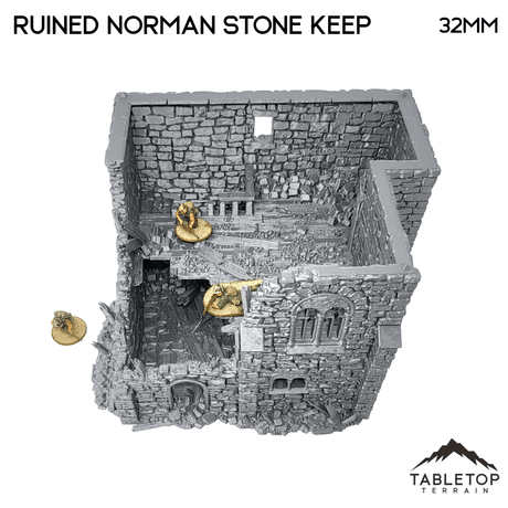 Tabletop Terrain Ruins Ruined Norman Stone Keep - Country & King - Fantasy Historical Ruins