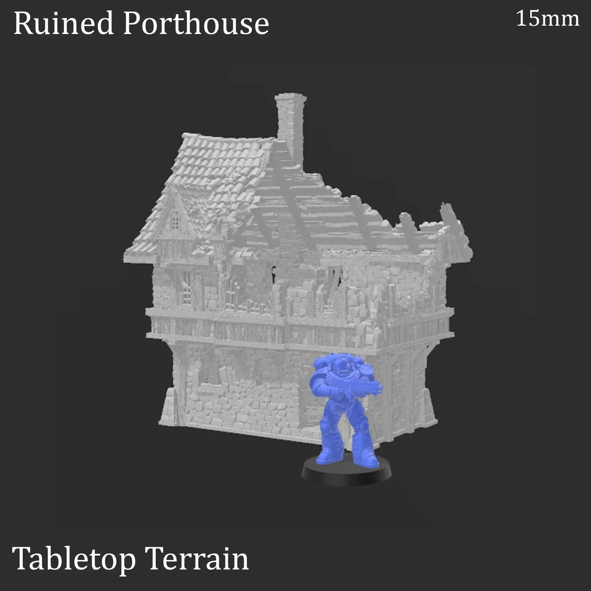 Tabletop Terrain Ruins Ruined Port House - Fantasy Ruins