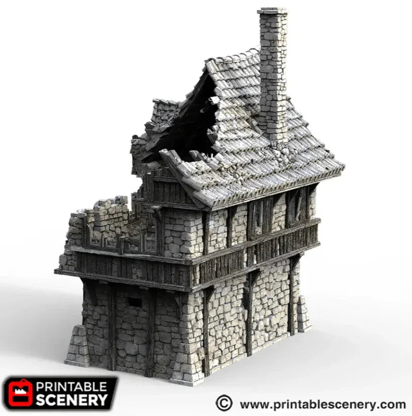 Tabletop Terrain Ruins Ruined Port House - Fantasy Ruins