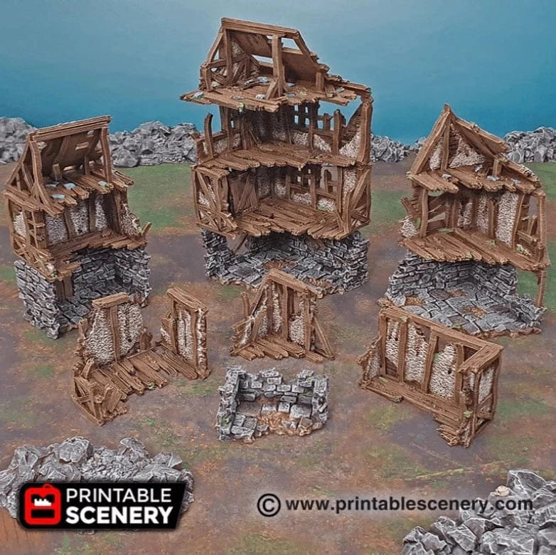 Tabletop Terrain Ruins Ruined Quarter- Fantasy Ruins