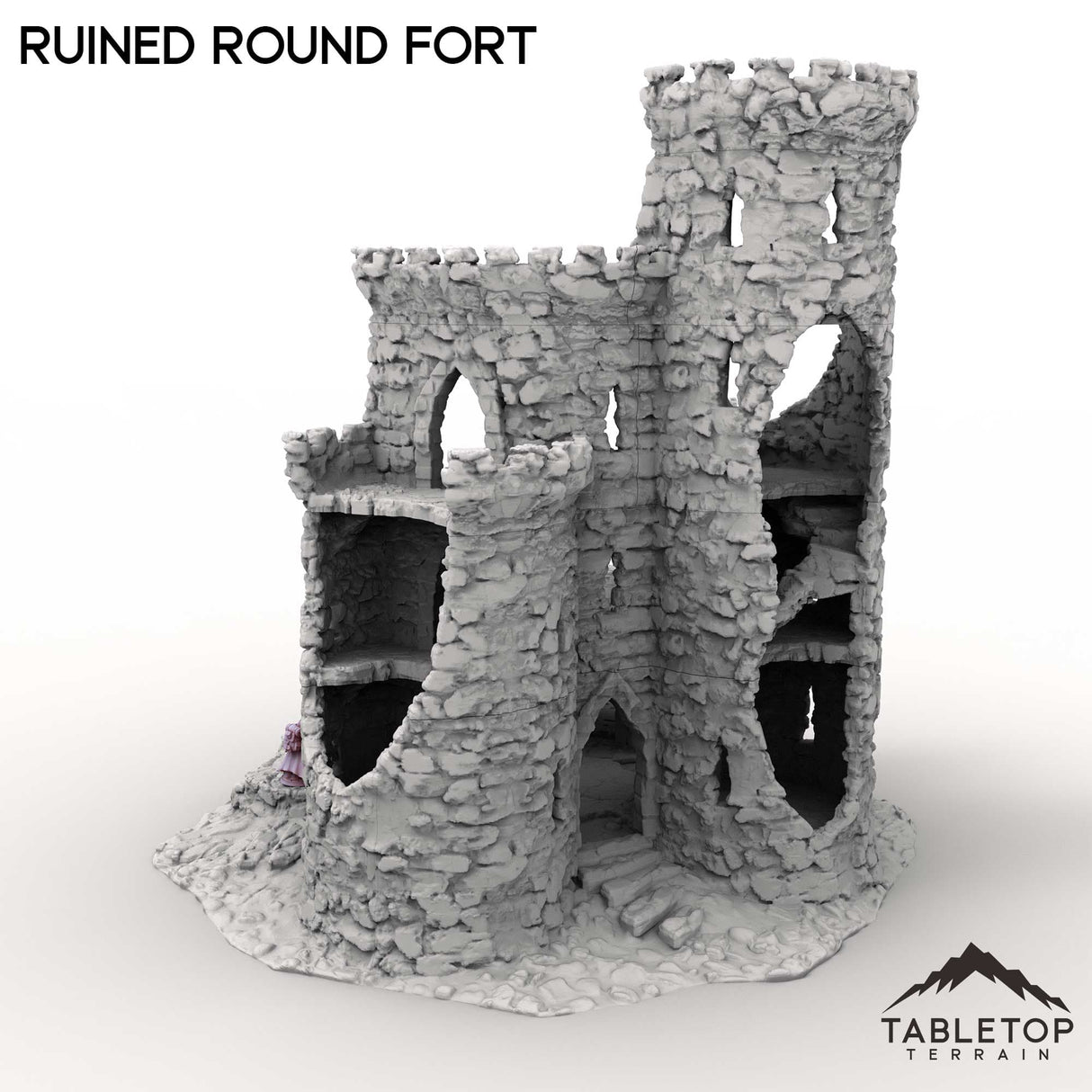 Tabletop Terrain Ruins Ruined Round Fort