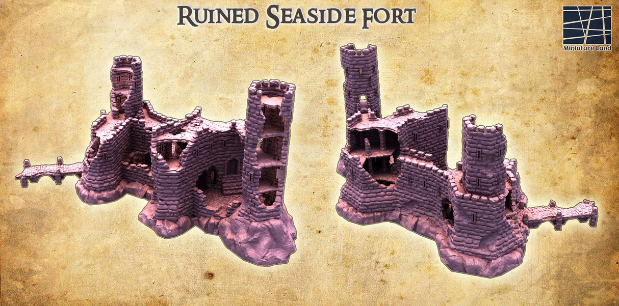Tabletop Terrain Ruins Ruined Seaside Fort