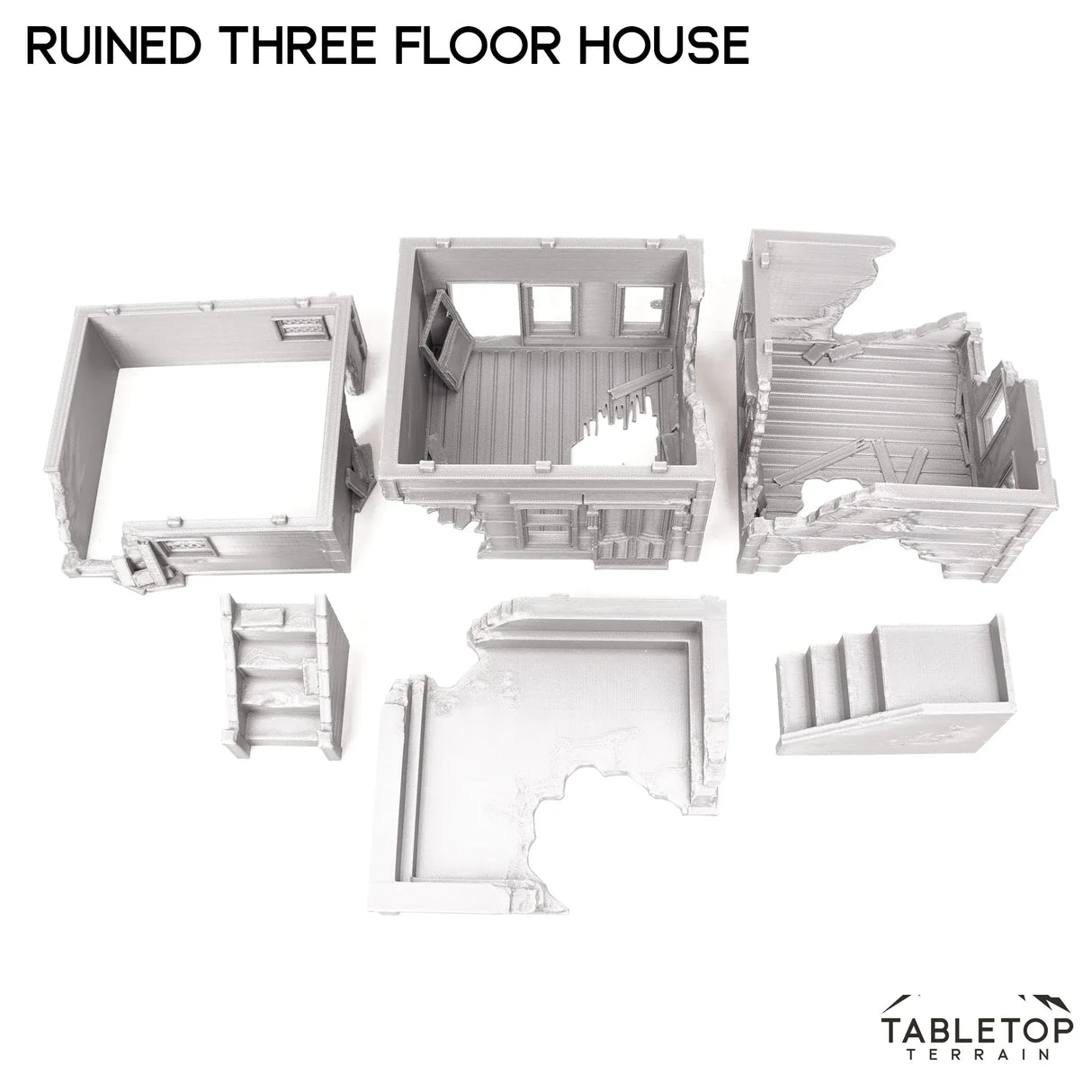 Tabletop Terrain Ruins Ruined Three Floor House