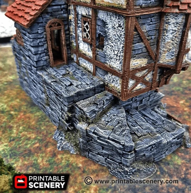 Tabletop Terrain Ruins Ruined Watermill - Fantasy Ruins