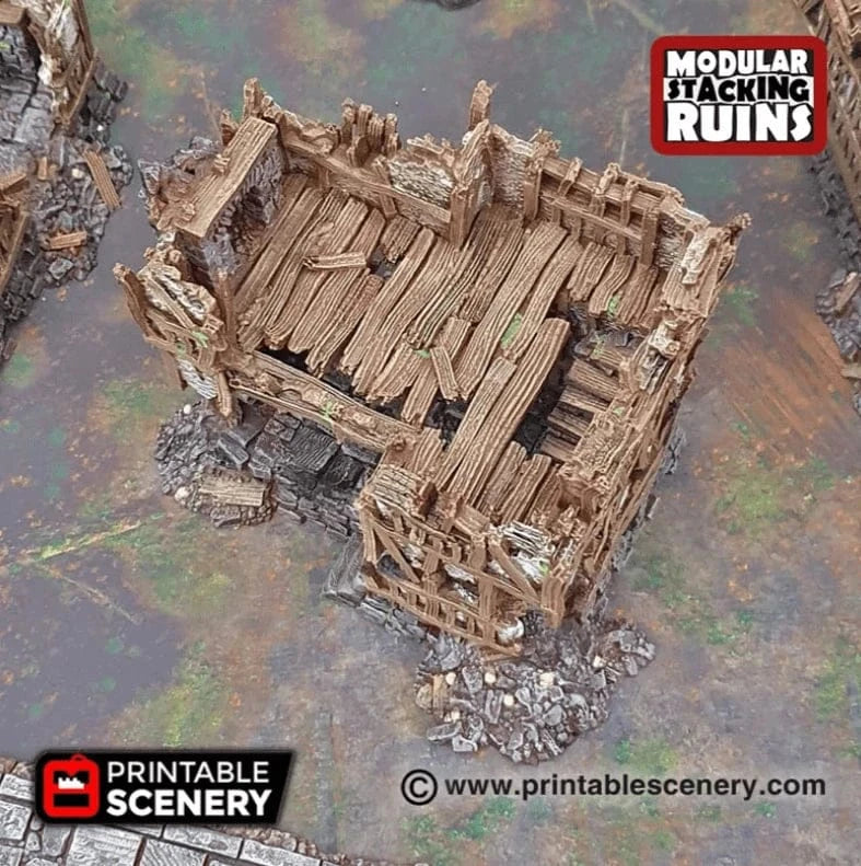 Tabletop Terrain Ruins Squatter Townhouse - Fantasy Ruins