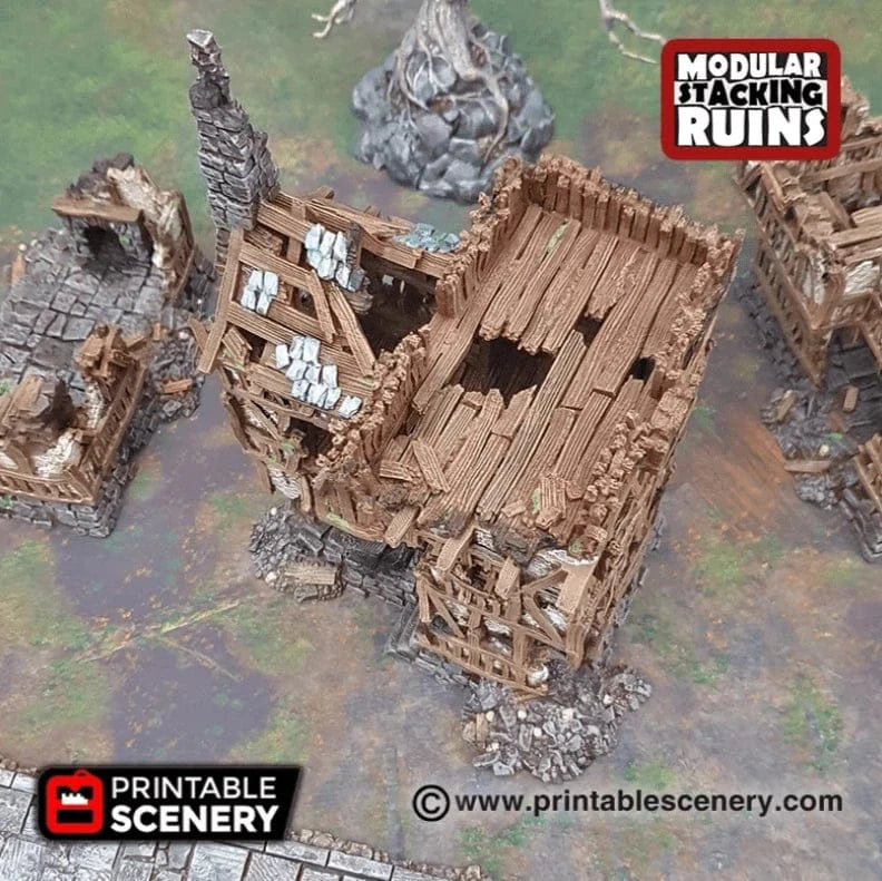 Tabletop Terrain Ruins Squatter Townhouse - Fantasy Ruins