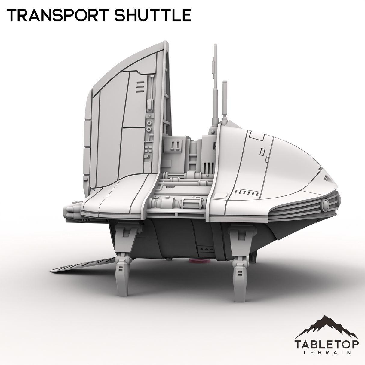 Tabletop Terrain Ruins Transport Shuttle - To'ka Station