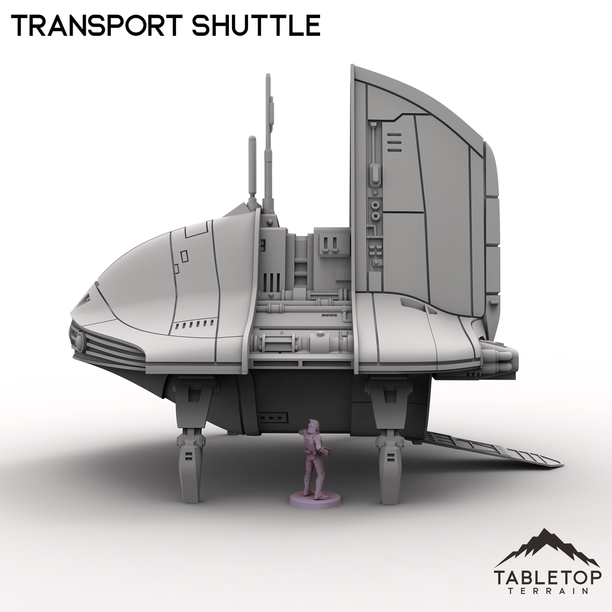 Tabletop Terrain Ruins Transport Shuttle - To'ka Station