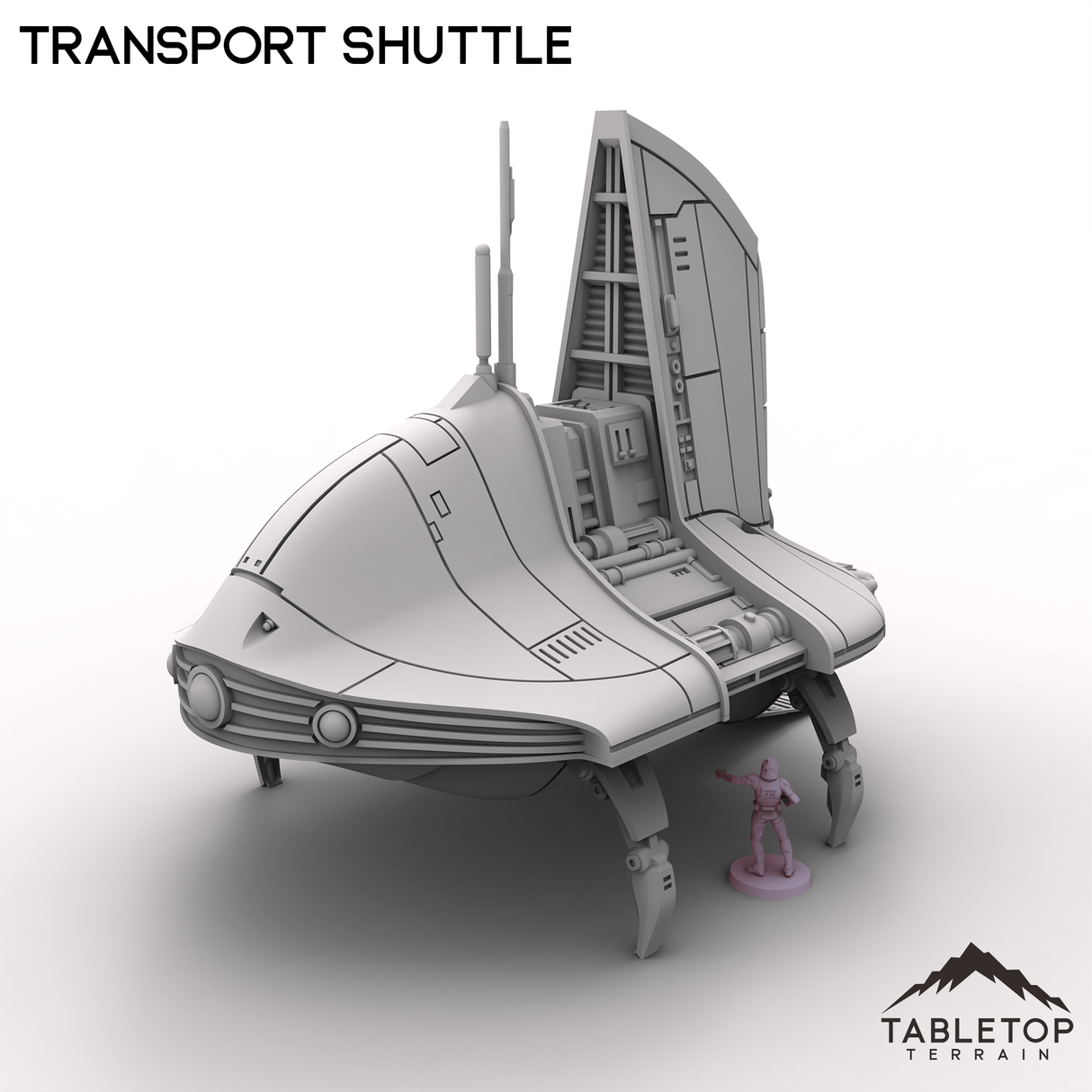 Tabletop Terrain Ruins Transport Shuttle - To'ka Station