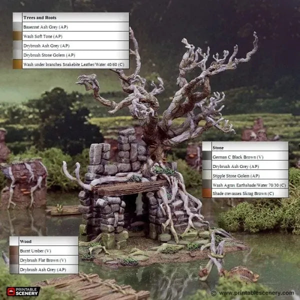 Tabletop Terrain Ruins Wildwood Ruins - The Gloaming Swamp