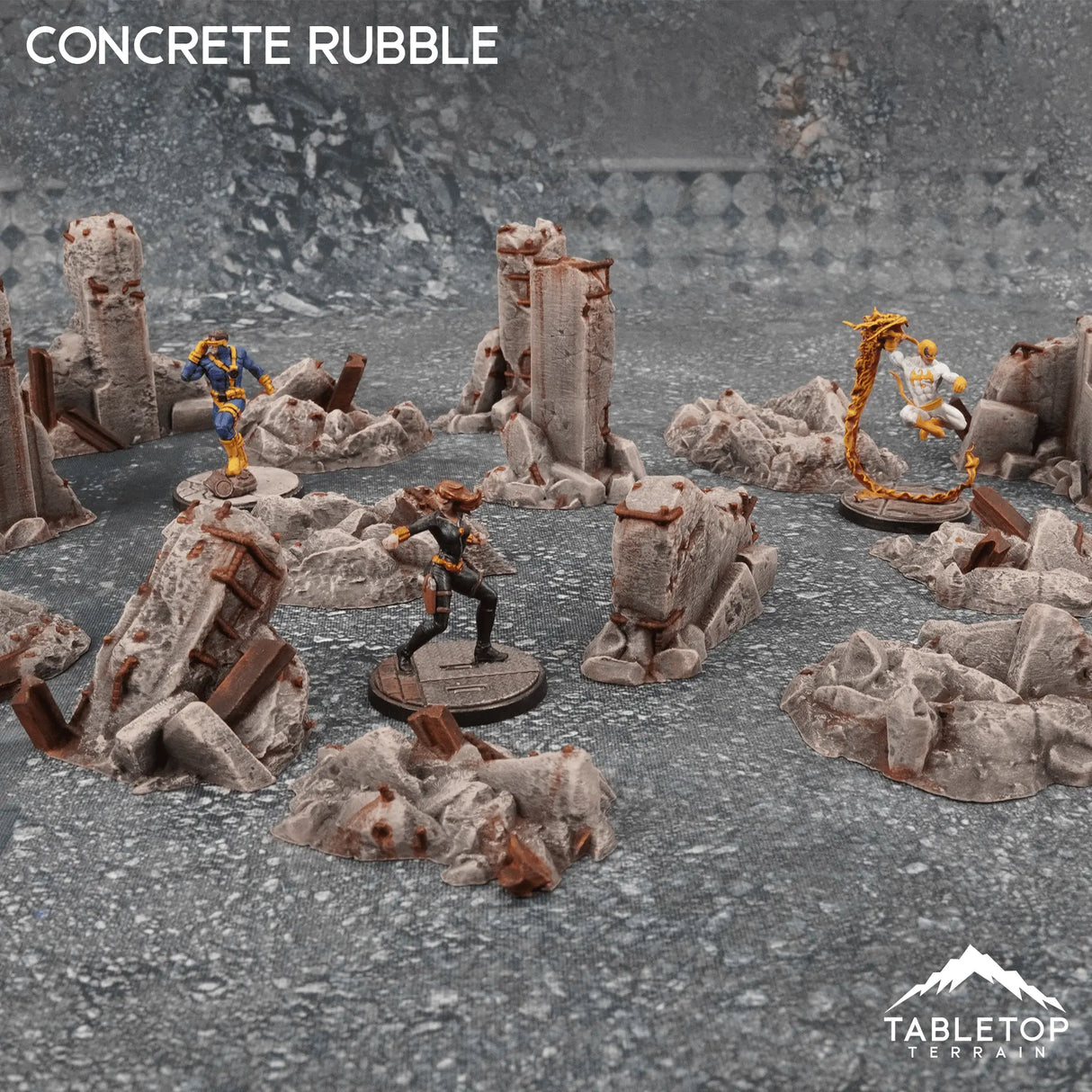 Tabletop Terrain Scatter Terrain 32mm / Full set Concrete Rubble