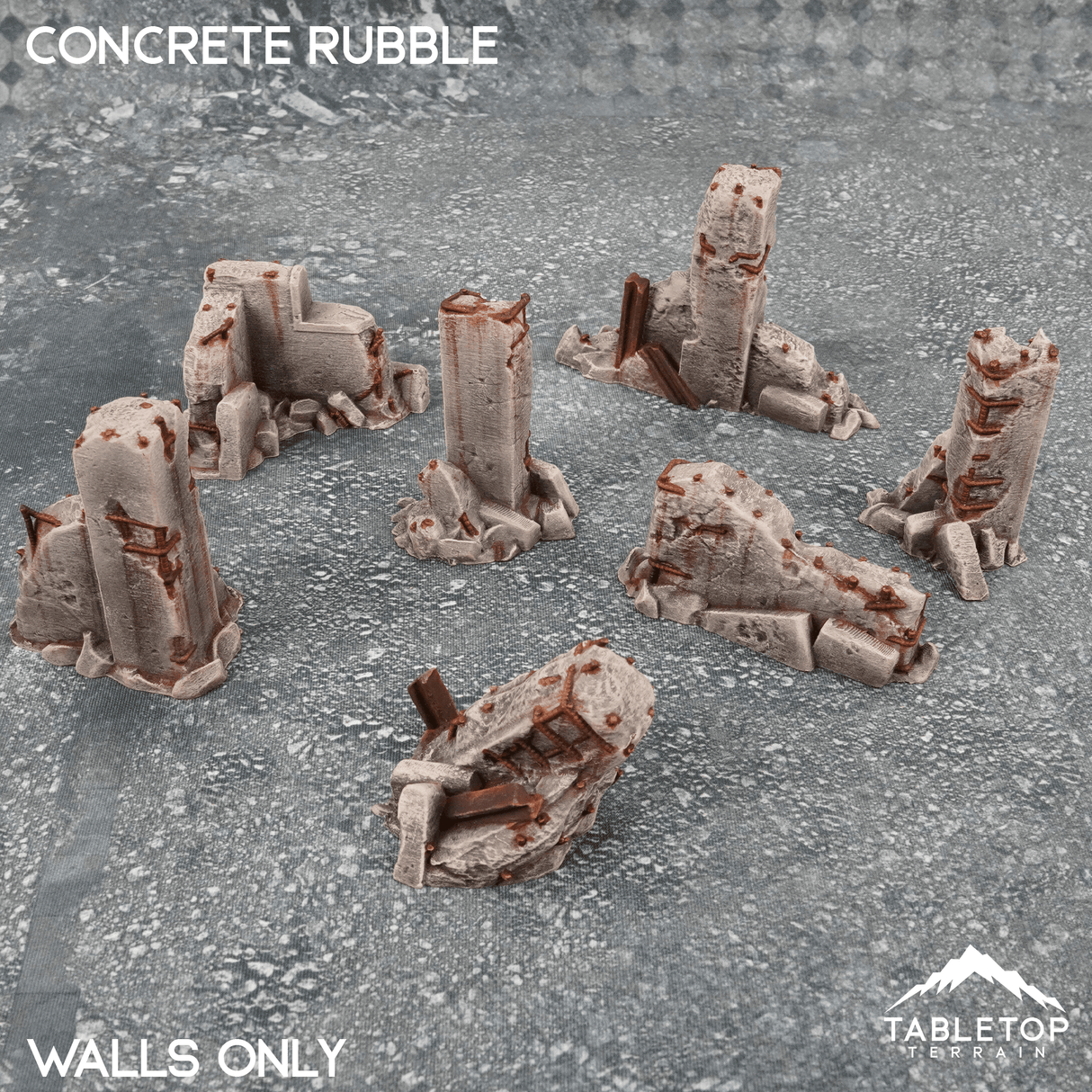 Tabletop Terrain Scatter Terrain 32mm / Walls Concrete Rubble
