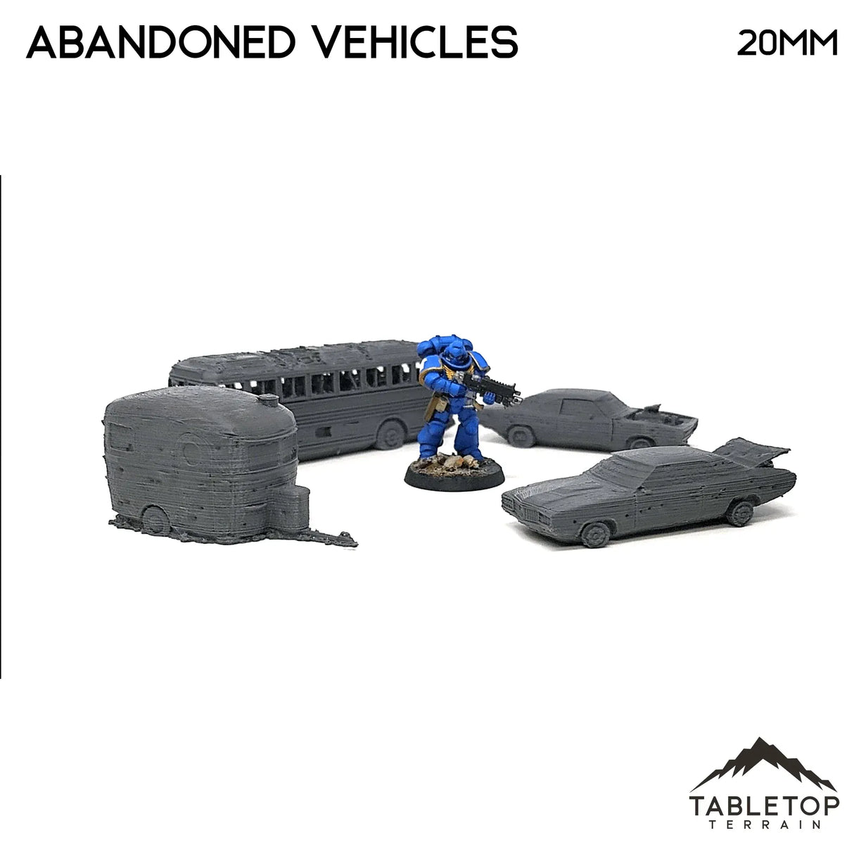 Tabletop Terrain Scatter Terrain Abandoned Vehicles - Apocalyptic Scatter Terrain