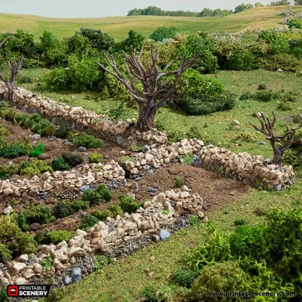 Tabletop Terrain Scatter Terrain Bocage / Winter Bocage - Country & King - Fantasy Historical Scatter Terrain