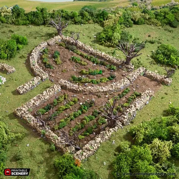 Tabletop Terrain Scatter Terrain Bocage / Winter Bocage - Country & King - Fantasy Historical Scatter Terrain