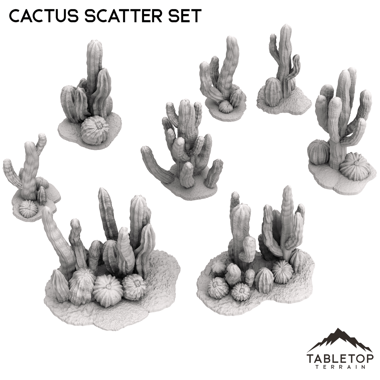 Tabletop Terrain Scatter Terrain Cactus Scatter Set - Old Wild Western Rush