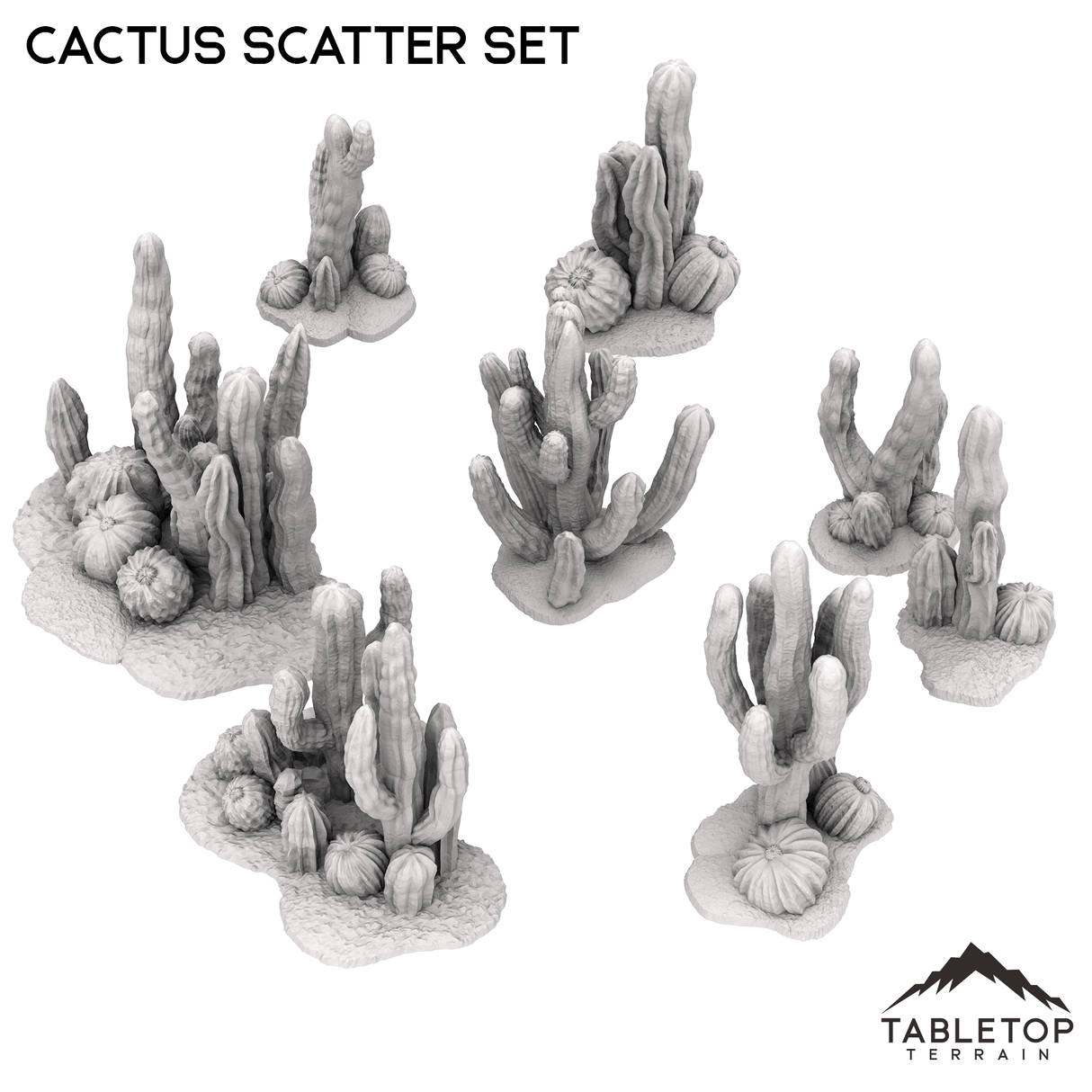 Tabletop Terrain Scatter Terrain Cactus Scatter Set - Old Wild Western Rush