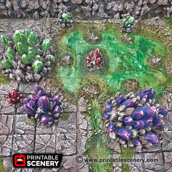 Tabletop Terrain Scatter Terrain Crystal Clusters - Fantasy Scatter Terrain