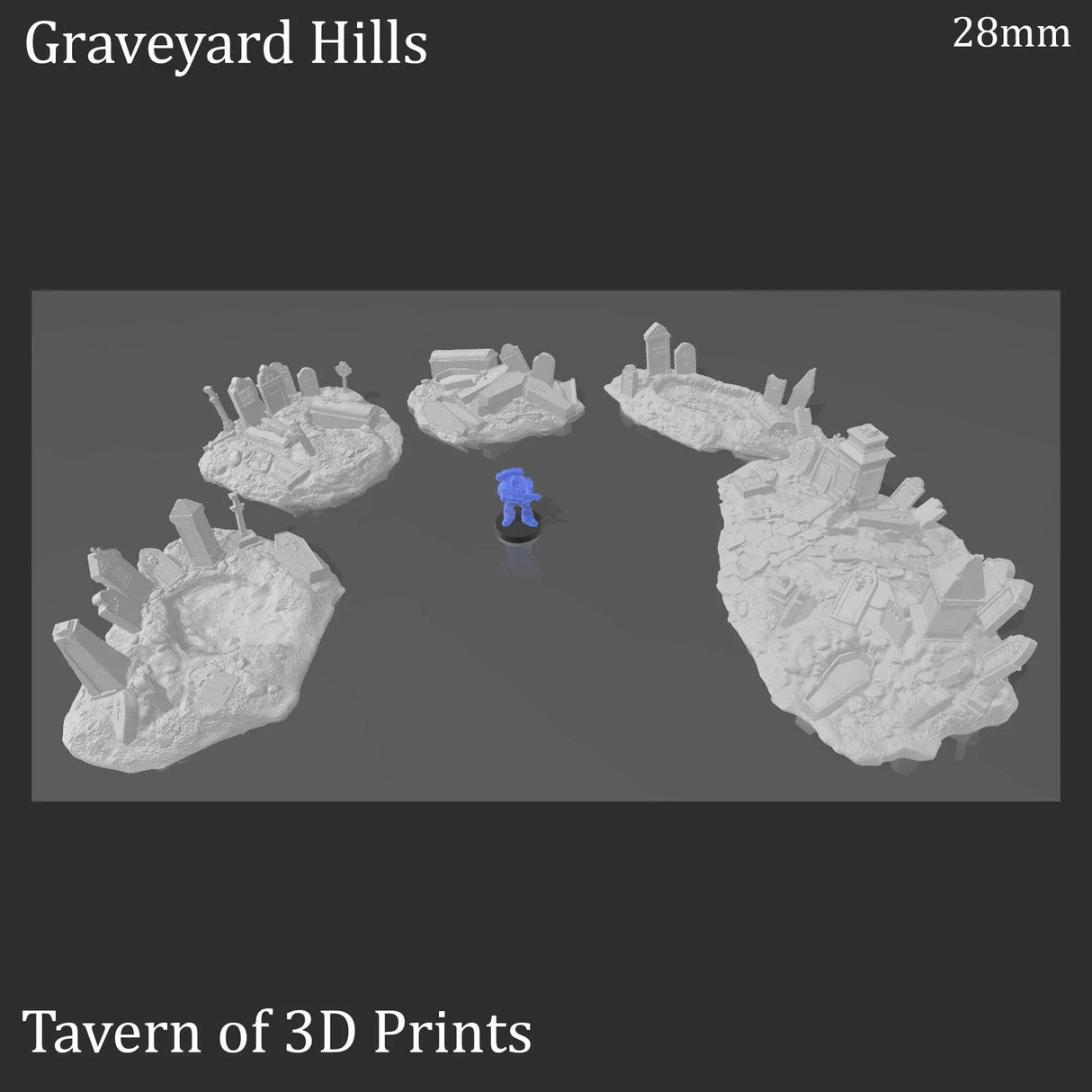 Tabletop Terrain Scatter Terrain Graveyard Hills - Fantasy Scatter Terrain