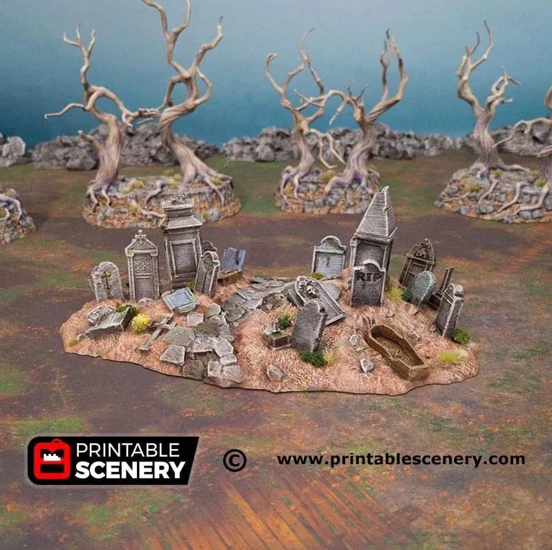 Tabletop Terrain Scatter Terrain Graveyard Hills - Fantasy Scatter Terrain