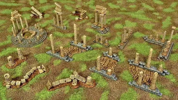 Tabletop Terrain Scatter Terrain Greek Ruins - Fantasy Scatter Terrain