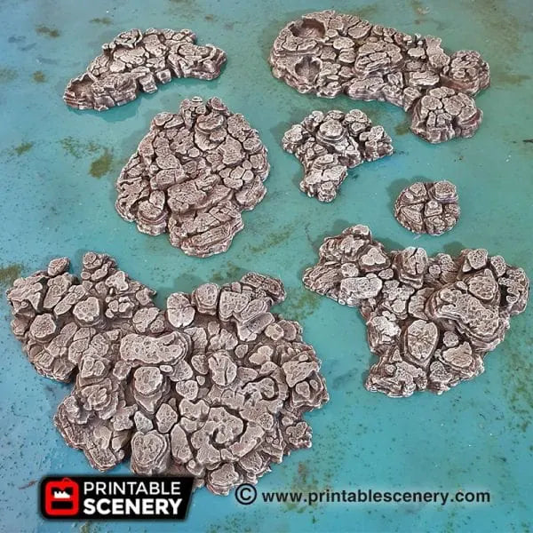 Tabletop Terrain Scatter Terrain Grotto Floors / Crystal / Shroom - Fantasy Scatter Terrain