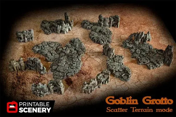 Tabletop Terrain Scatter Terrain Grotto Walls / Crystal / Shroom - Fantasy Scatter Terrain