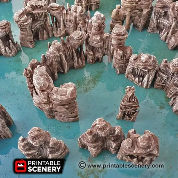 Tabletop Terrain Scatter Terrain Grotto Walls / Crystal / Shroom - Fantasy Scatter Terrain