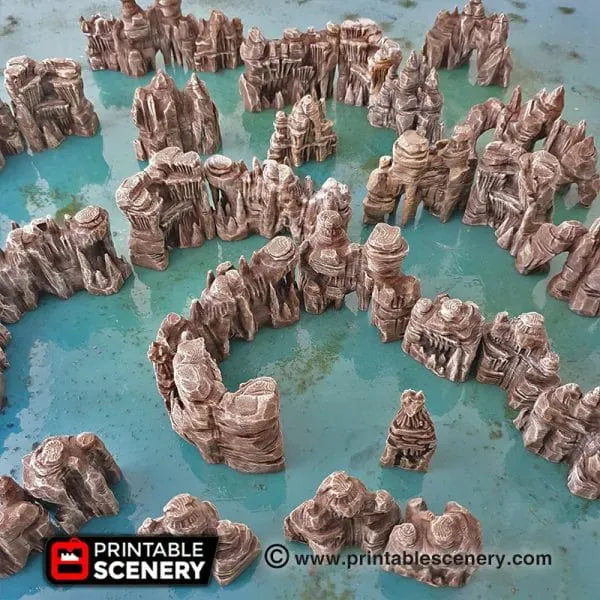 Tabletop Terrain Scatter Terrain Grotto Walls / Crystal / Shroom - Fantasy Scatter Terrain