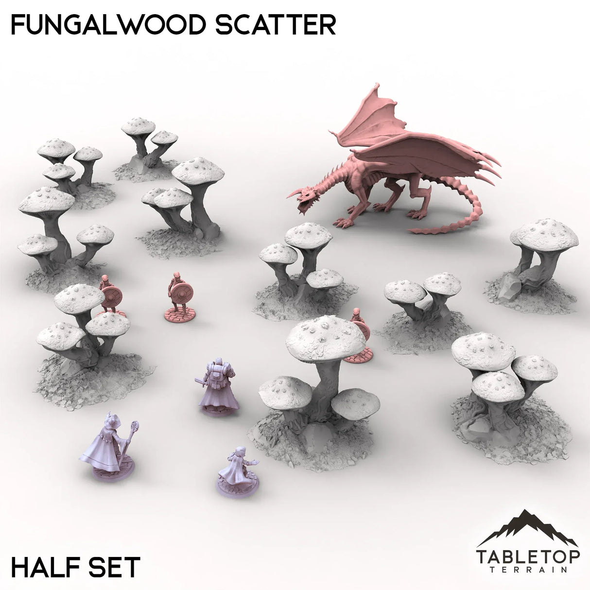 Tabletop Terrain Scatter Terrain Half Set / 32mm Fungalwood Scatter