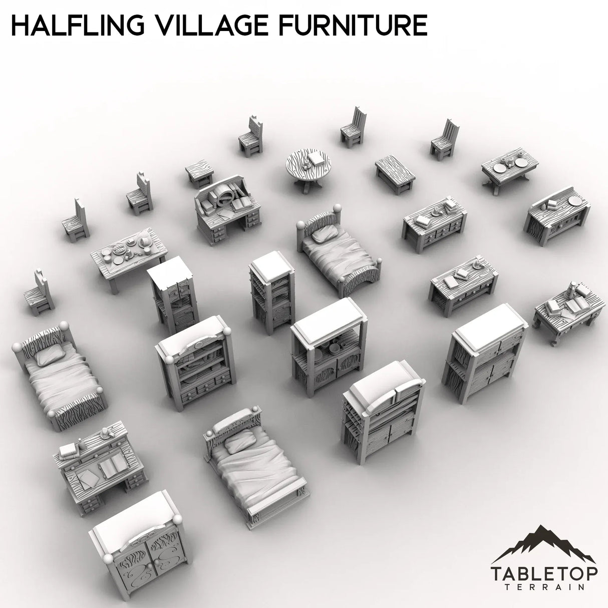 Tabletop Terrain Scatter Terrain Halfling Village Furniture