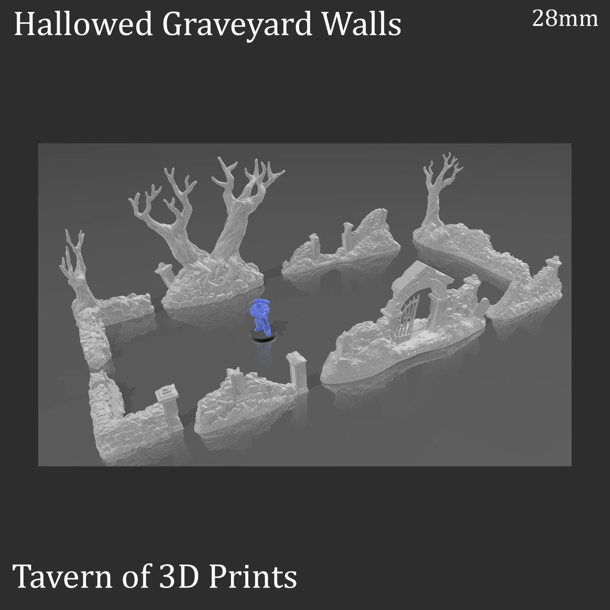 Tabletop Terrain Scatter Terrain Hallowed Graveyard Walls - Fantasy Terrain